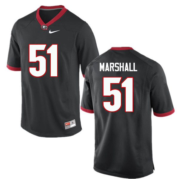 Men Georgia Bulldogs #51 David Marshall College Football Jerseys-Black - Click Image to Close